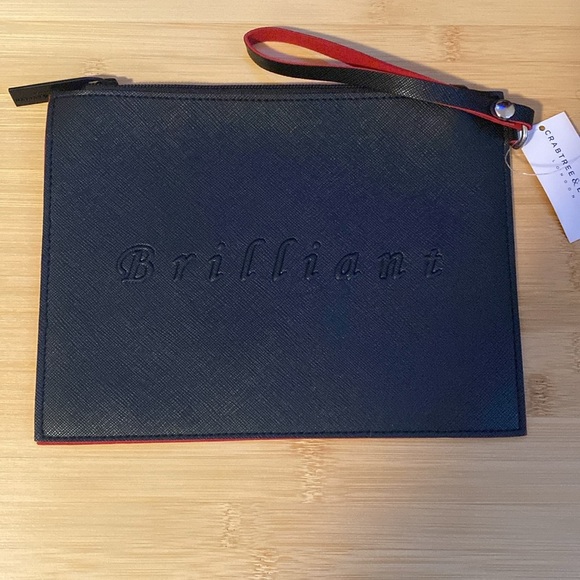 Crabtree & Evelyn Set of 🖤Black🖤”CHEERS” 👜Tote & “BRILLIANT” Wristlet/NWT - Picture 10 of 16